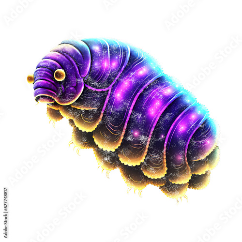 Tardigrade,  water bear, moss piglet, galaxy style, isolated, without background photo