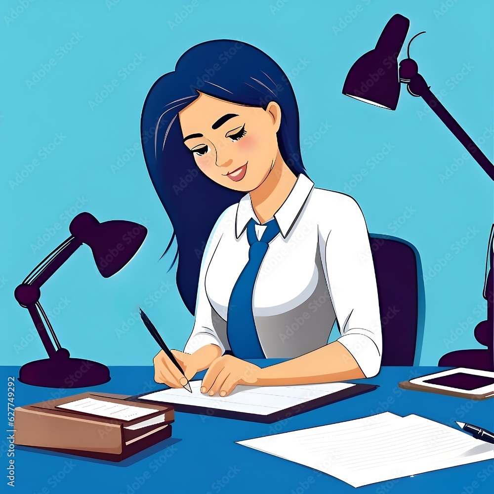 Fototapeta premium women working on the desk