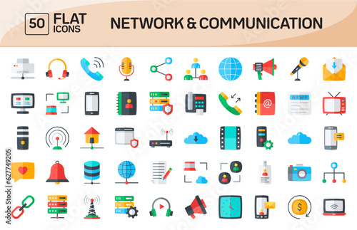 Network and Communication Flat Icons Pack Vol 1
