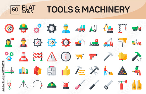 Tools and Machinery Flat Icons Pack Vol 2