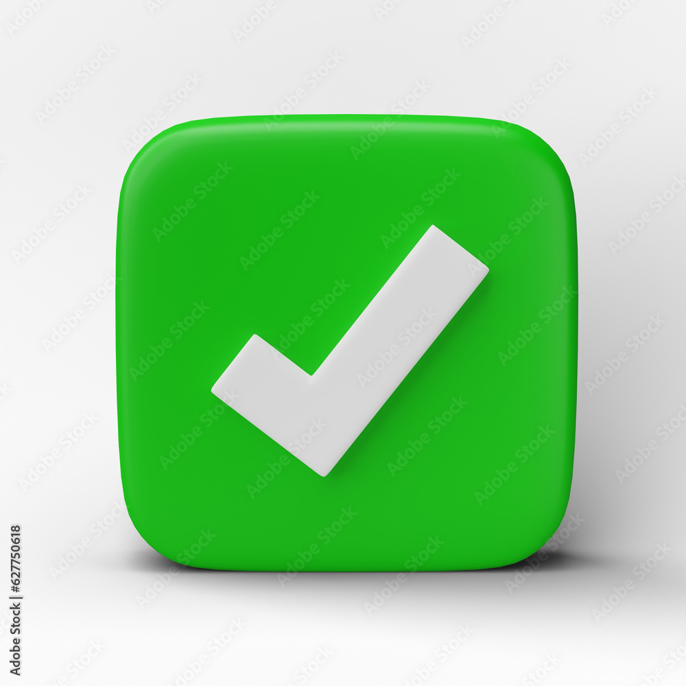check mark icon 3D render, isolated on transparent background check mark icon 3D render, isolated on transparent background