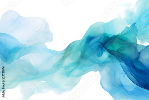 Watercolor background, Abstract wave background, turquoise, blue, yellow Vector Illustration. Transparent Background, PNG, AI generated © Alina Young