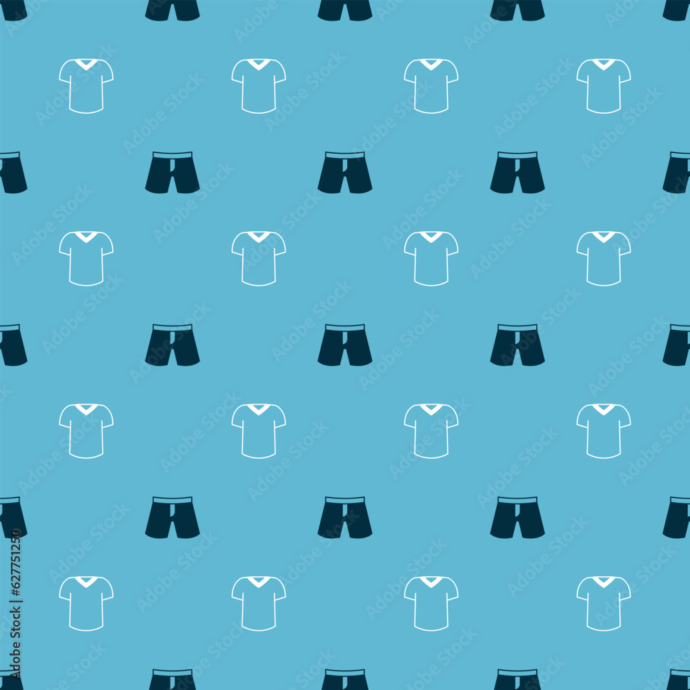 Set Short or pants and T-shirt on seamless pattern. Vector Set Short or pants and T-shirt on seamless pattern. Vector