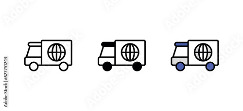 Global Shipping icon design with white background stock illustration
