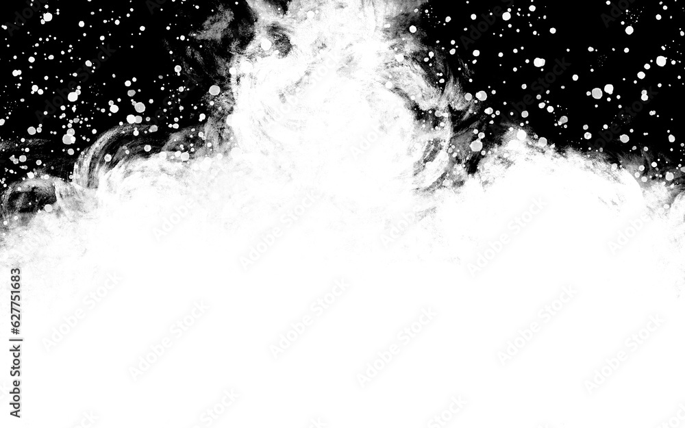 Obraz premium 滝、雪、煙、爆発、ステージ、背景、素材(流れる水と煙、背景黒) 