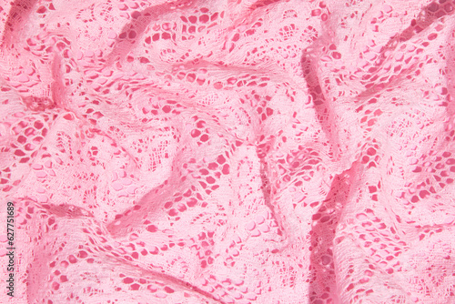 Ruffled pink lace, creative aesthetic background.