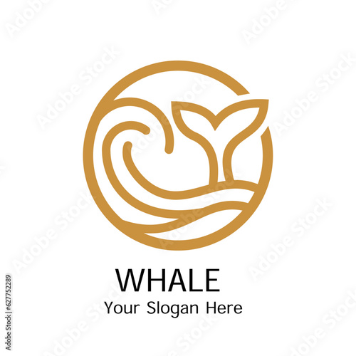 Whale Monoline Luxury Company Logo Design
