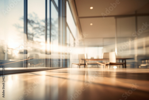 Artistic Bauhaus-inspired Glass Door Interior: Blurry View in Tabletop Photography Style