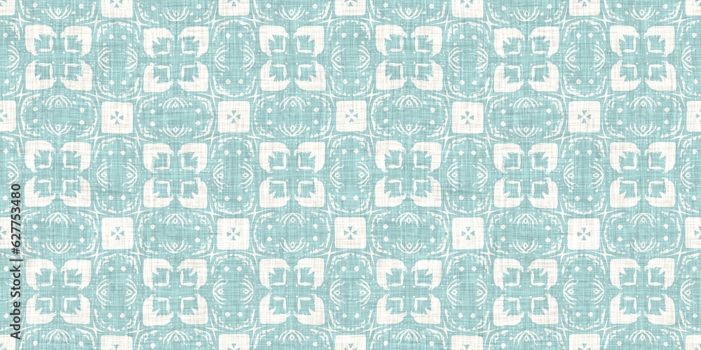 Aqua teal blue white vibrant watercolor batik azulejos tile border banner background. Seamless coastal blur linen effect geometric mosaic effect.Boho Patchwork nautical masculine summer ribbon trim. Aqua teal blue white vibrant watercolor batik azulejos tile border banner background. Seamless coastal blur linen effect geometric mosaic effect.Boho Patchwork nautical masculine summer ribbon trim.