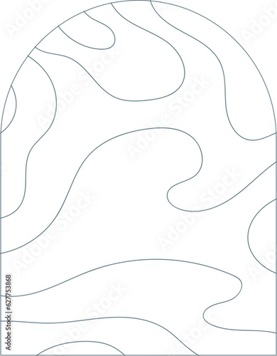 Geometric shape with doodle line art