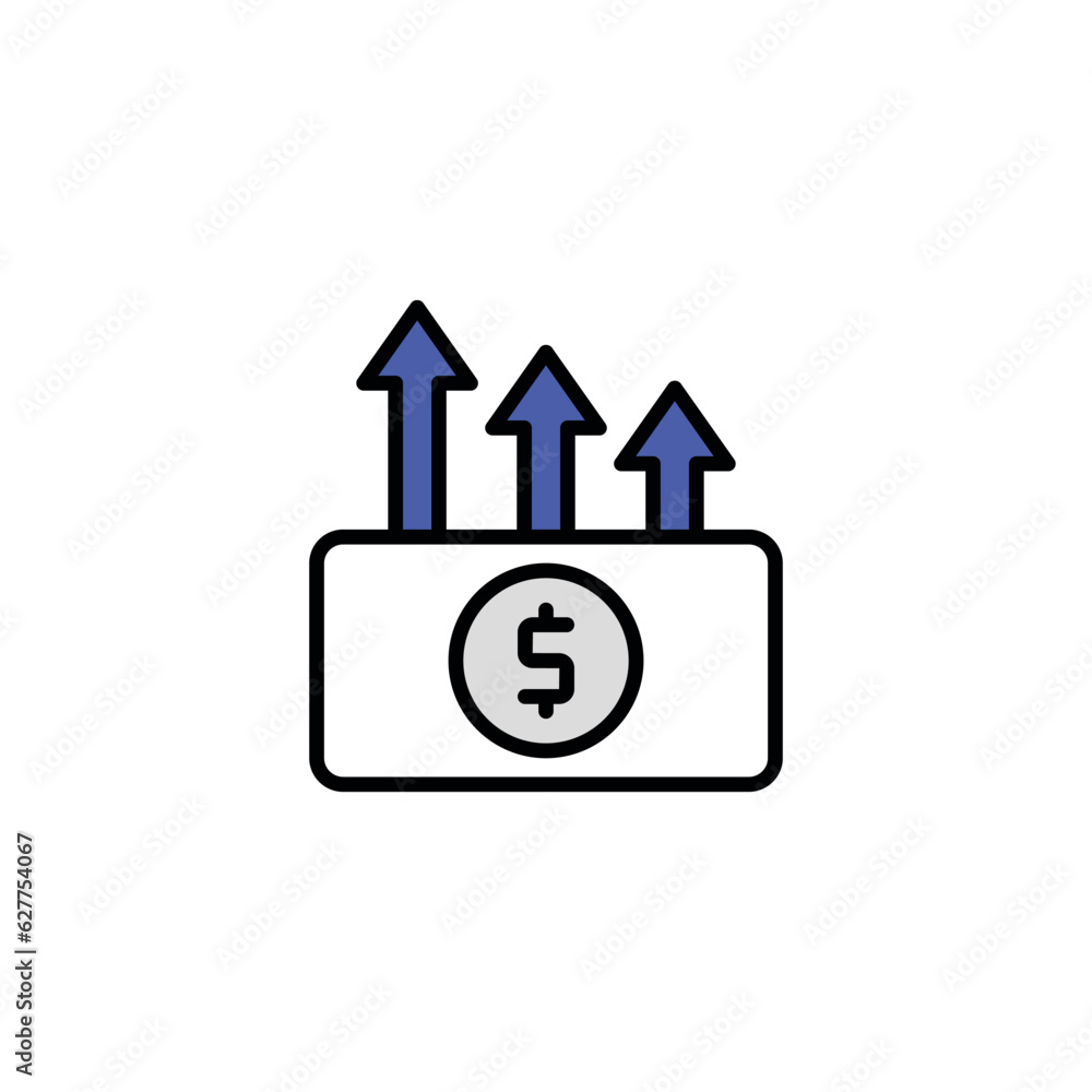 Investment icon design with white background stock illustration
