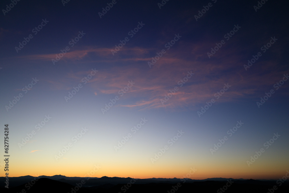 Sunrise over Laguna Mountains in San Diego California