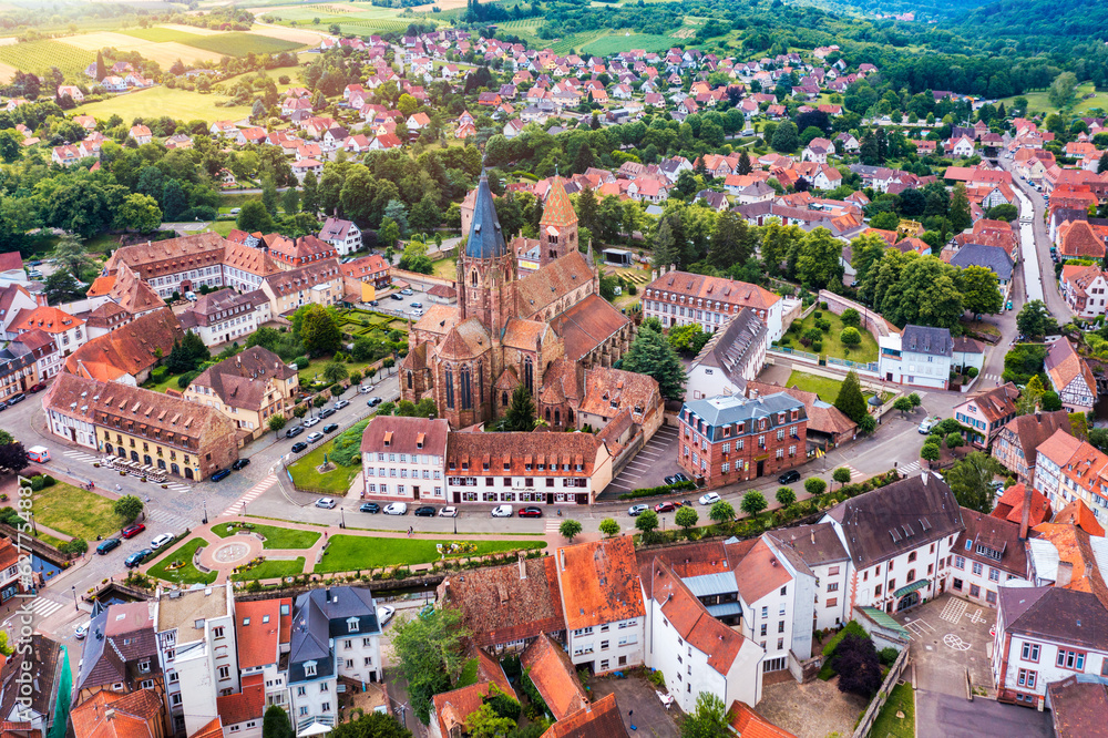 Wissembourg (Weißenburg) town in Alsace area, France. Historic Center of Wissembourg, Alsace, France. The picturesque city of Wissembourg in Bas Rhin, Alsace, France.