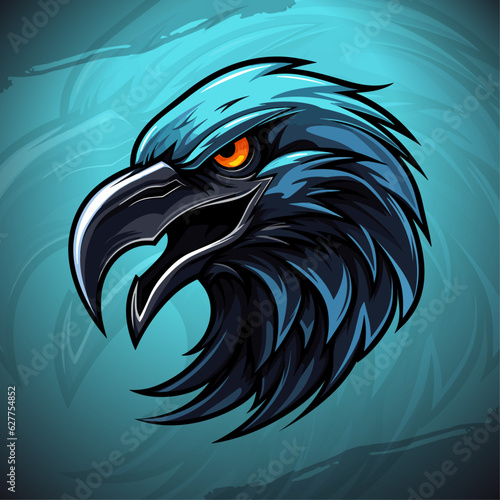 Feathered Fright: Crow Mascot Logo Design for Sports & Esports - Unleash Your Team's Sinister Spirit