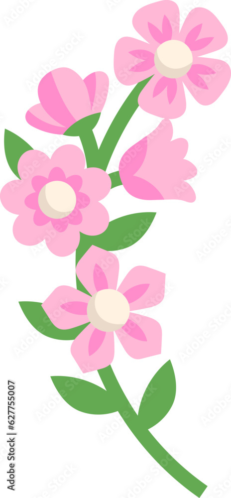 Cute Pink Flower Illustration