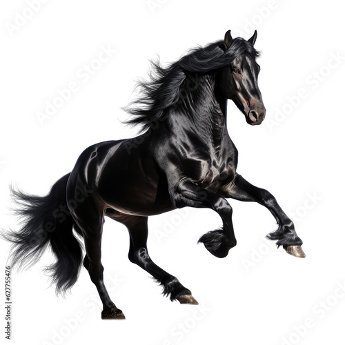black horse isolated on white