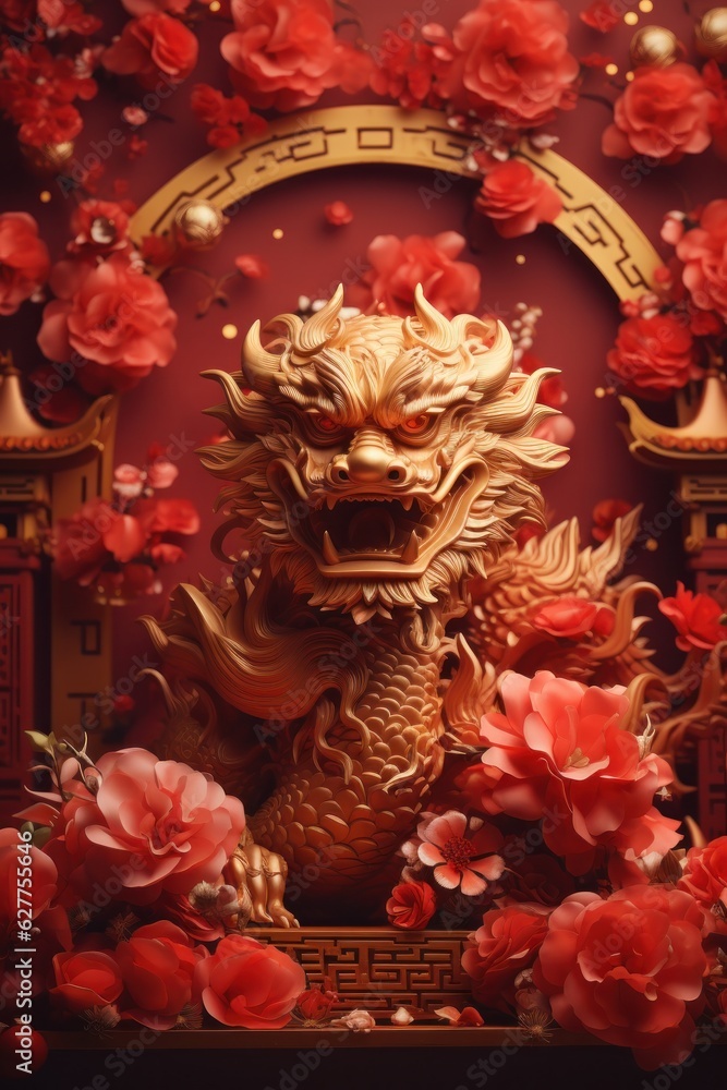 Fototapeta premium Red Chinese New Year background