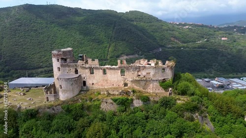 In the village of Finale Ligure, there are the historic ruins of Castel Govone. photo