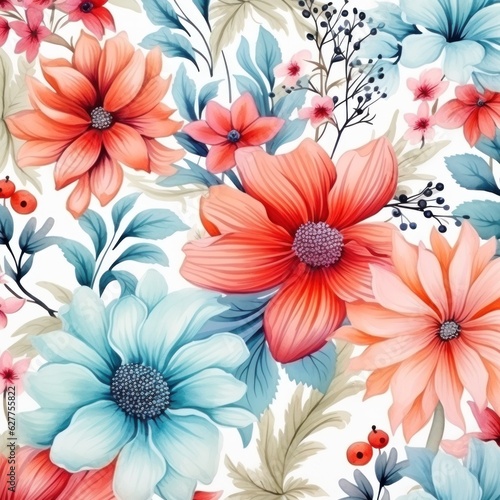 Wallpaper Mural Watercolor natural floral background Torontodigital.ca