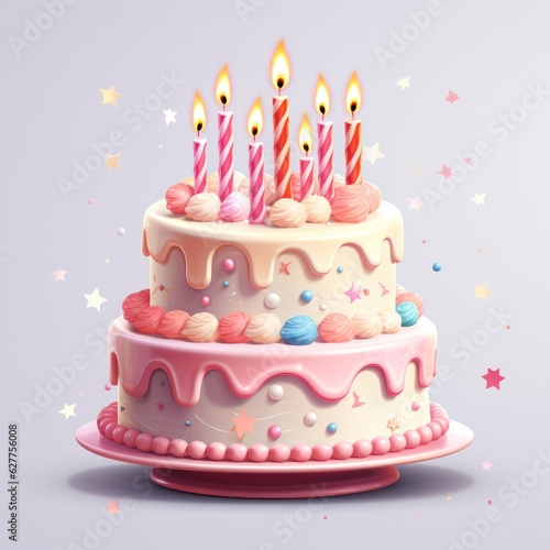 Cartoon 3D Birthday Cake