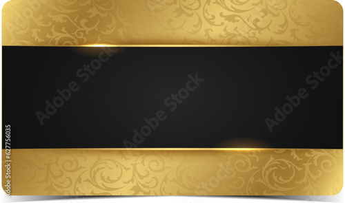 Premium VIP Card. Black and gold luxury vip business card design template.