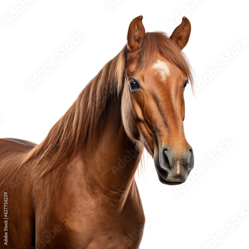 brown horse isolated on white