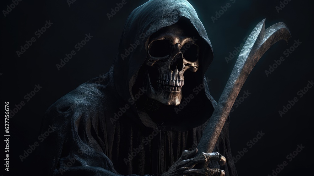 Grim reaper death. Created with Generative AI. Grim reaper death. Created with Generative AI.
