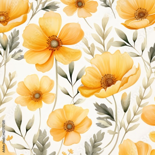 Wallpaper Mural Watercolor natural floral background Torontodigital.ca