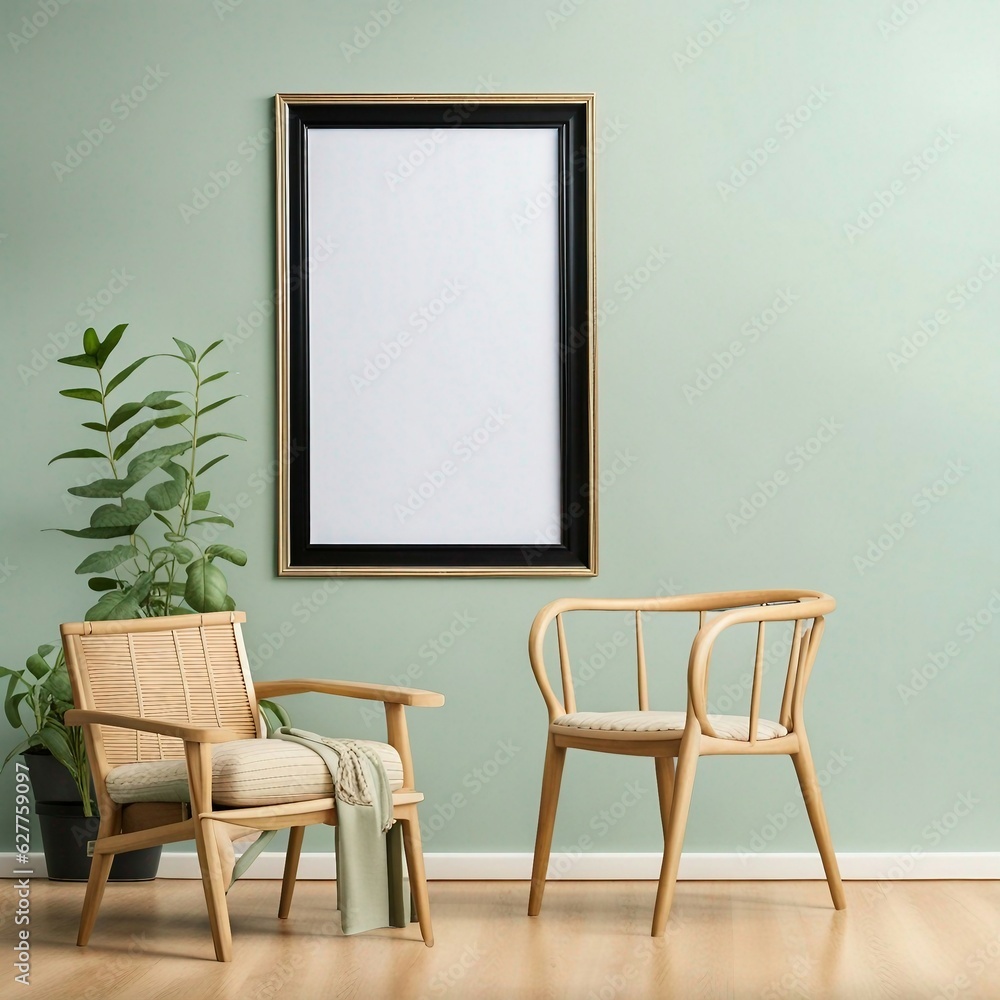 Mockup of a picture frame, advertising, decoration. A realistic presentation of a picture frame. Ai generated. Mockup of a picture frame, advertising, decoration. A realistic presentation of a picture frame. Ai generated.