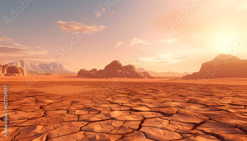 image of dry cracked earth in the heat of the desert