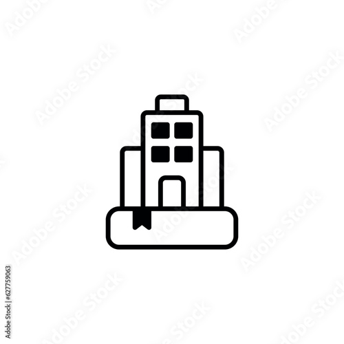 Headquaters icon design with white background stock illustration