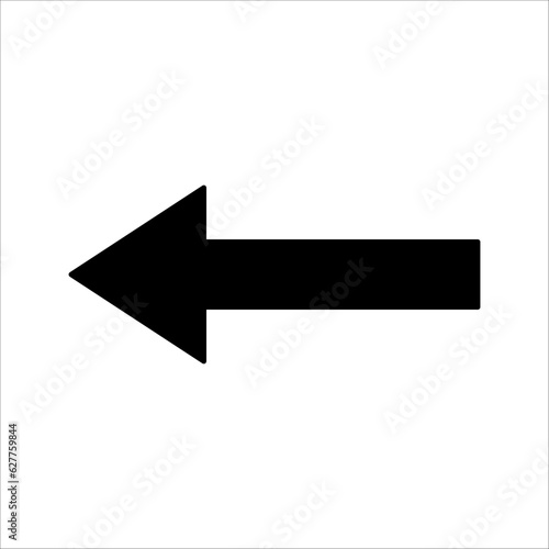 Left arrow icon, left arrow icon vector, in trendy flat style isolated on white background. Left arrow icon image, Left arrow icon illustration