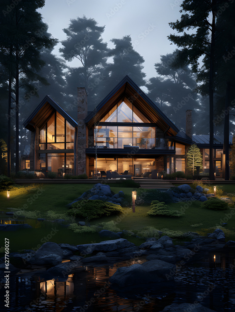 Respectable private country house on the forest Respectable private country house on the forest
