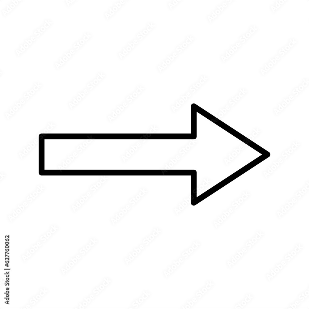 Arrow vector icon. Black and isolate on white background. Arrow vector icon. Black and isolate on white background.
