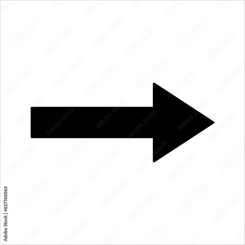 Arrow vector icon. Black and isolate on white background. Arrow vector icon. Black and isolate on white background.