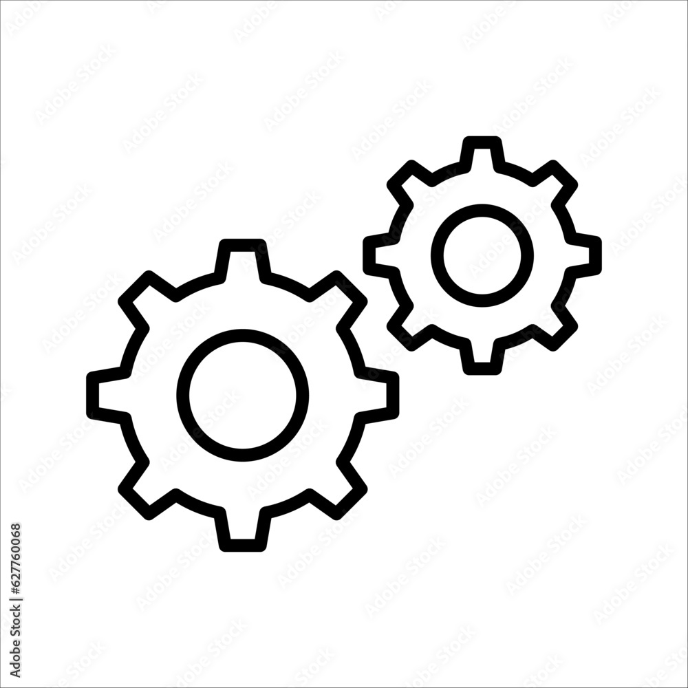 Gear/settings icon on white background Gear/settings icon on white background