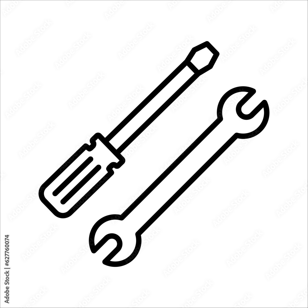 Repair icon vector, Tool icon symbol isolated, on white background, eps 10. Repair icon vector, Tool icon symbol isolated, on white background, eps 10.