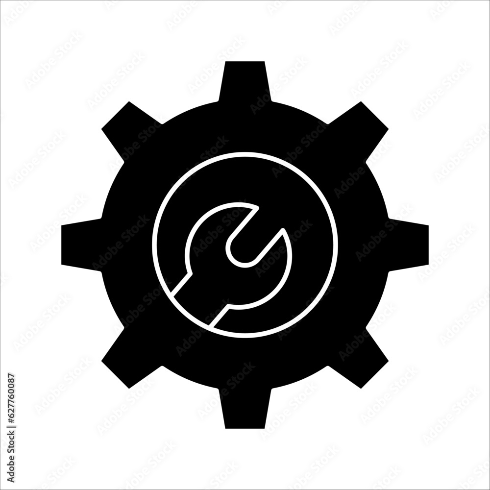 Gear/settings icon on white background Gear/settings icon on white background