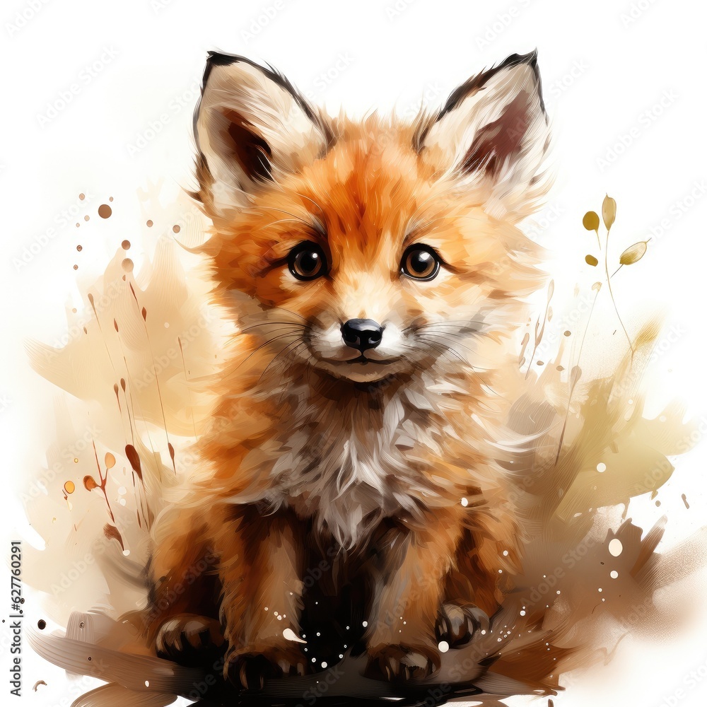 Obraz premium Cute and Adorable Baby Fox