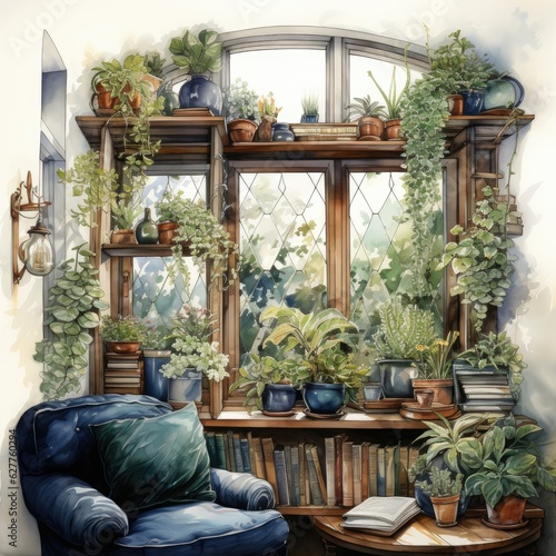 Cute Watercolor Reading Windows