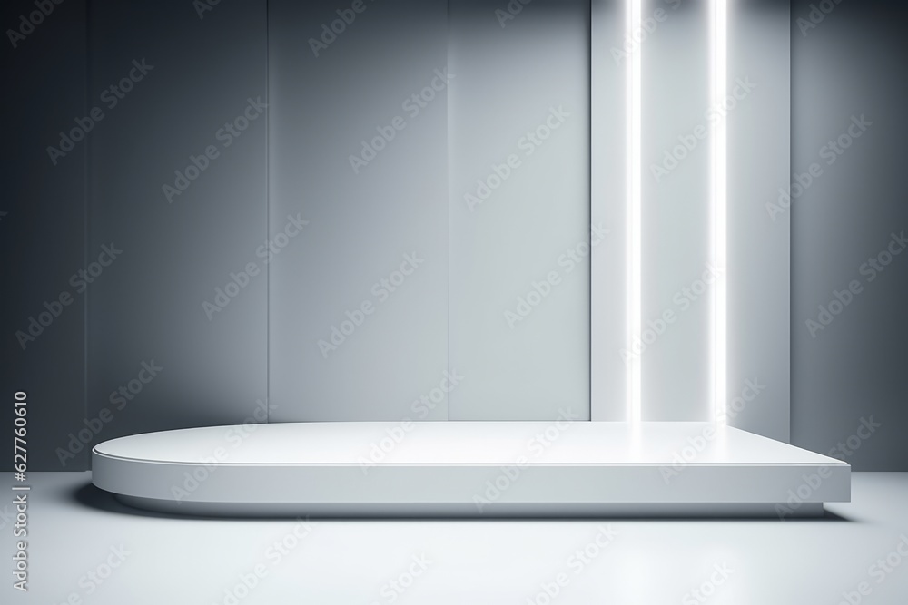 beautiful white minimalist background. Featuring a white podium, textured wall, and artful shadow lights, it exudes sophistication. Perfect for presenting products Generative AI beautiful white minimalist background. Featuring a white podium, textured wall, and artful shadow lights, it exudes sophistication. Perfect for presenting products Generative AI