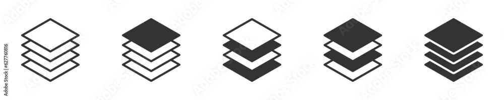 Layer icon set. Vector illustration. Layer icon set. Vector illustration.