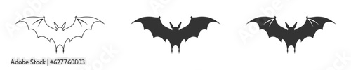 Bat icon isolated on a white background. Vector illustration.