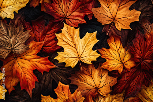pattern autumn Leaf fall seamless background © chandlervid85