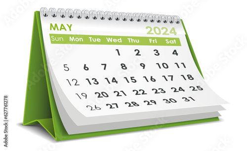 Illustration vector of May 2024 Calendar