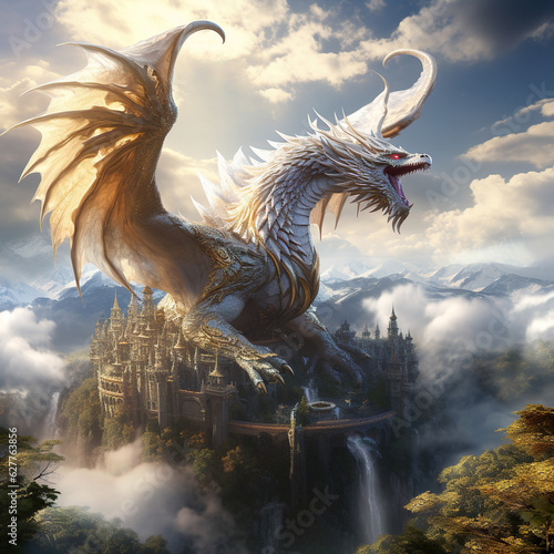 High Fantasy Dreamy dragon realm kingdom