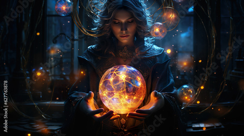 High Fantasy Character: An epic portrait of an anrcane powerful sorcerer wizard mage
