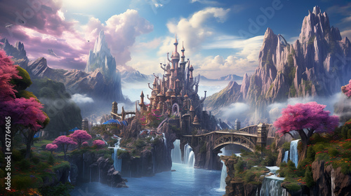 Depiction of an incredible surreal fantasy landscape
