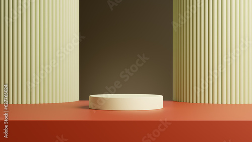 Fototapeta Naklejka Na Ścianę i Meble -  Minimal abstract geometric podium background for product presentation. 3d rendering illustration.