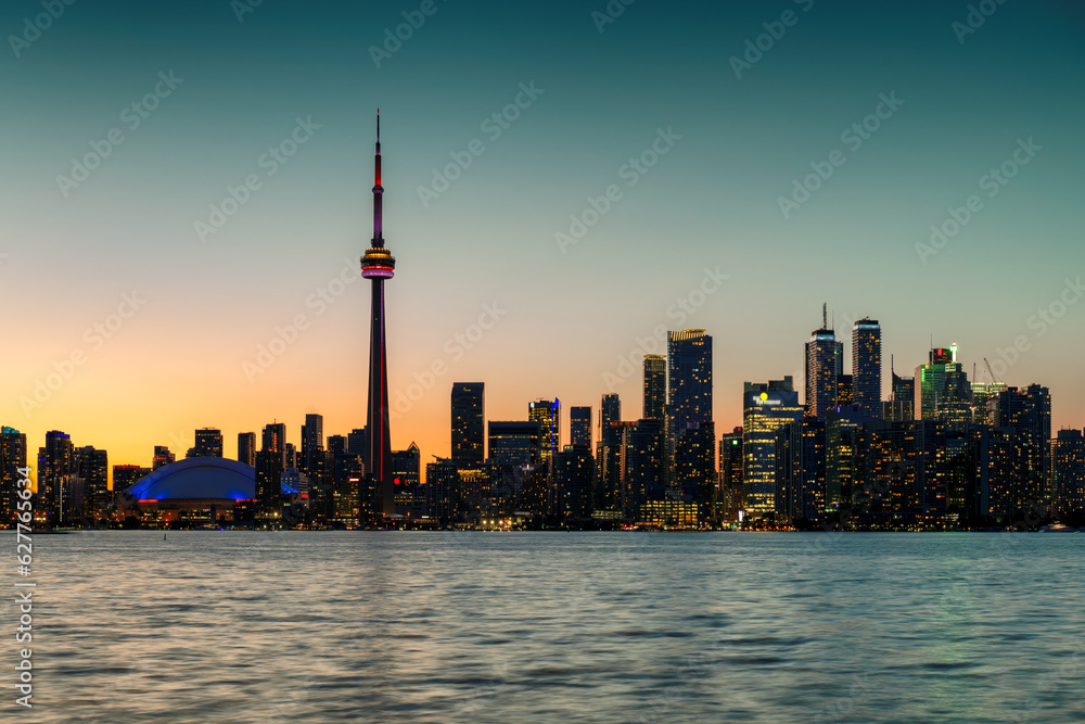 Toronto City skyline, beautiful night cityscape, Toronto, Ontario, Canada.